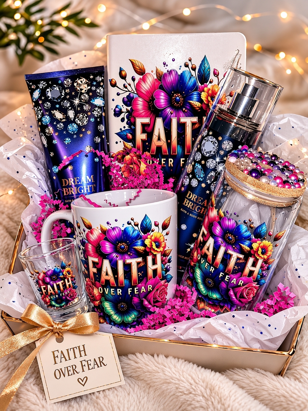 Floral Mug & Bath Gift Set - Multicolor